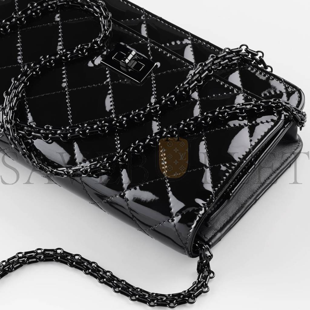 CHANEL 2.55 WALLET ON CHAIN BLACK  PHONE BAG  A70328 B02281 94305 (19.2*12.3*3.5cm)